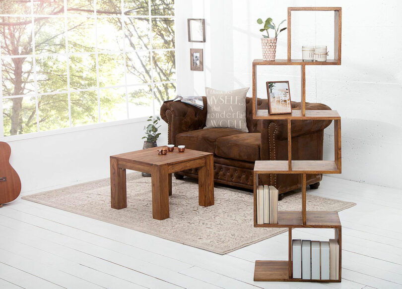 meuble étagère en bois massif