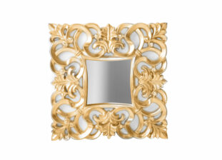 miroir doré avec ornement