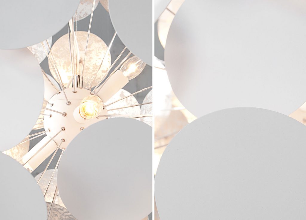 Luminaire suspendu blanc et argent