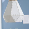 Lampe suspendue blanc et bois