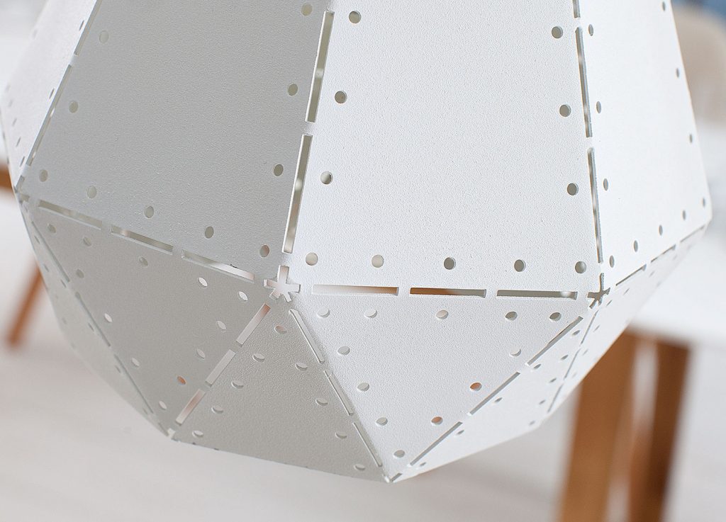 Lampe suspendue blanc et bois