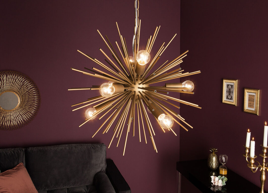 lustre soleil doré design