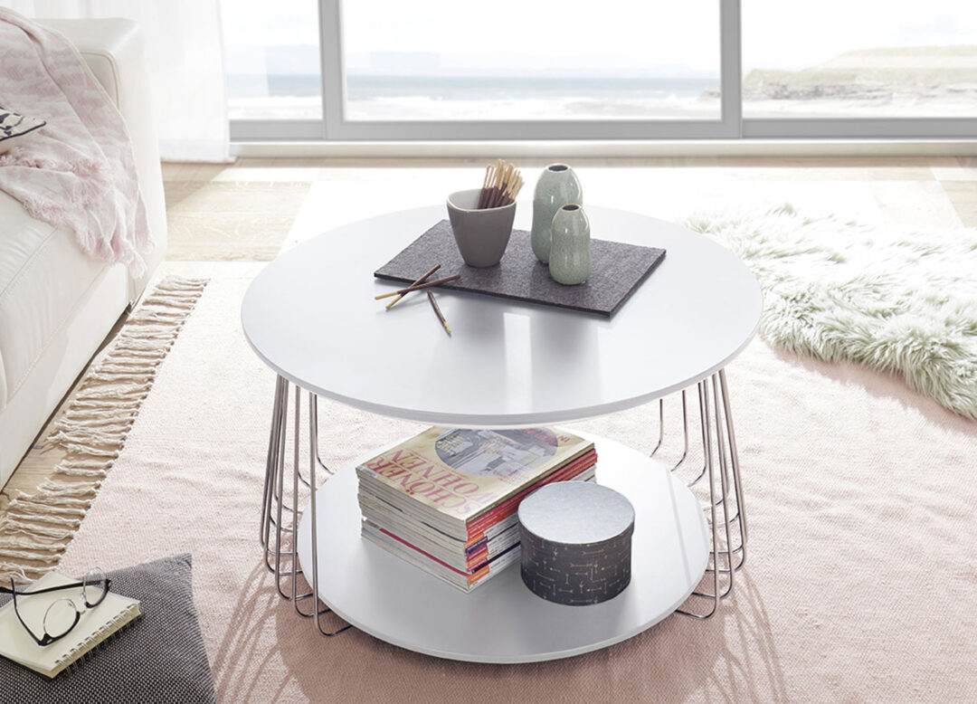Table basse laquée blanc mat