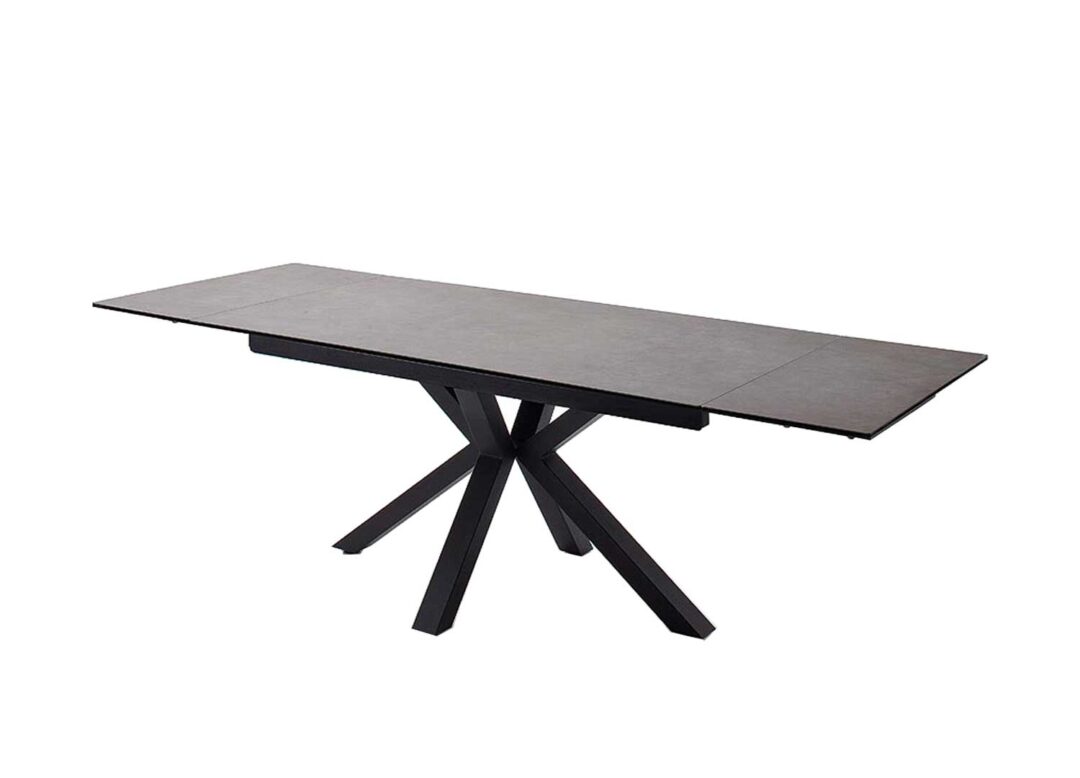 Table à manger extensible pieds métal noir