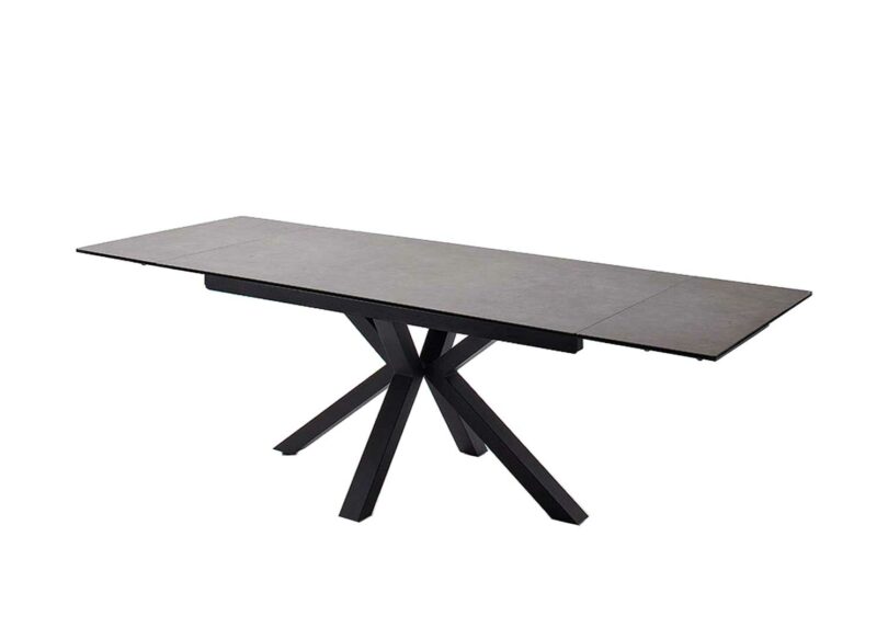 Table à manger extensible pieds métal noir