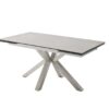 Table à manger extensible pieds métal brossé - Gris clair