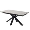 Table à manger extensible pieds métal noir - Gris clair