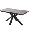 Table à manger extensible pieds métal noir - Chêne foncé