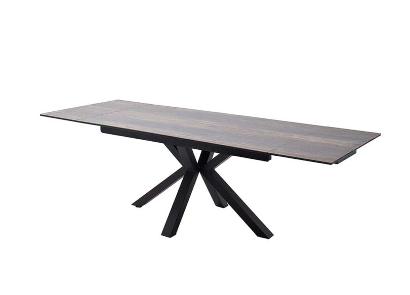 Table à manger extensible pieds métal noir