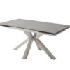 Table à manger extensible pieds métal brossé - Gris anthracite