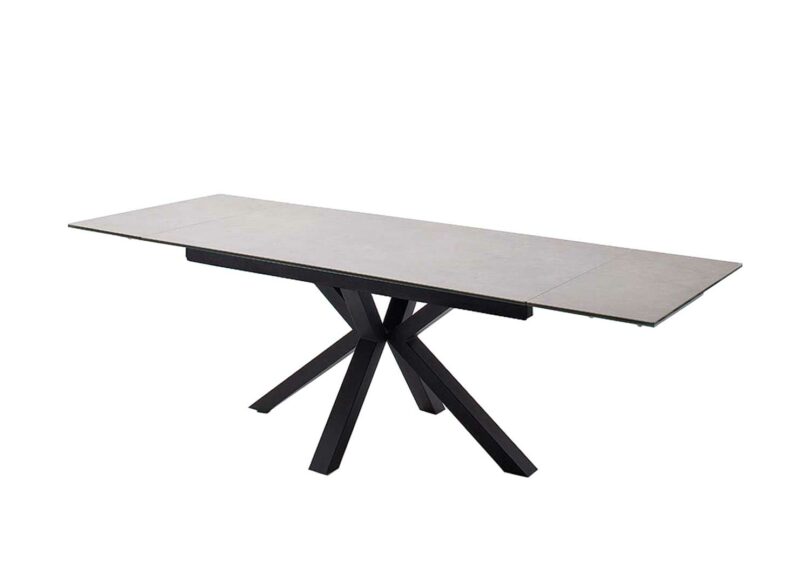 Table à manger extensible pieds métal noir