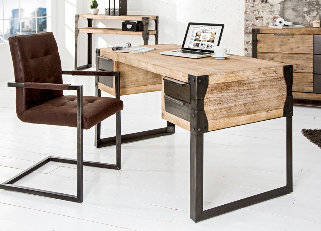 Bureau bois massif / Industriel