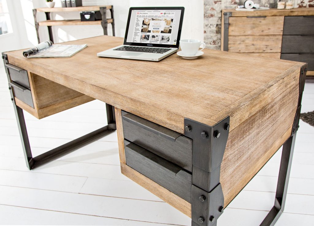 Bureau bois massif / Industriel