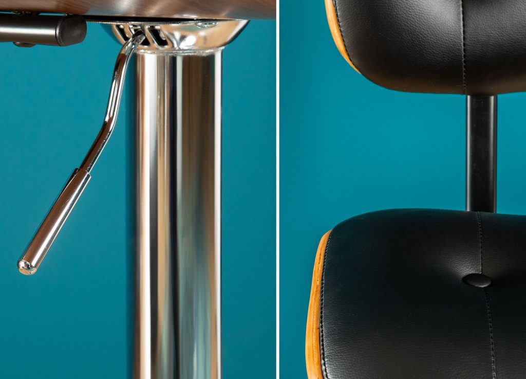 Chaise de bar simili cuir / Pieds chromés