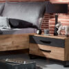 Lit double pour adulte / Gris anthracite et bois