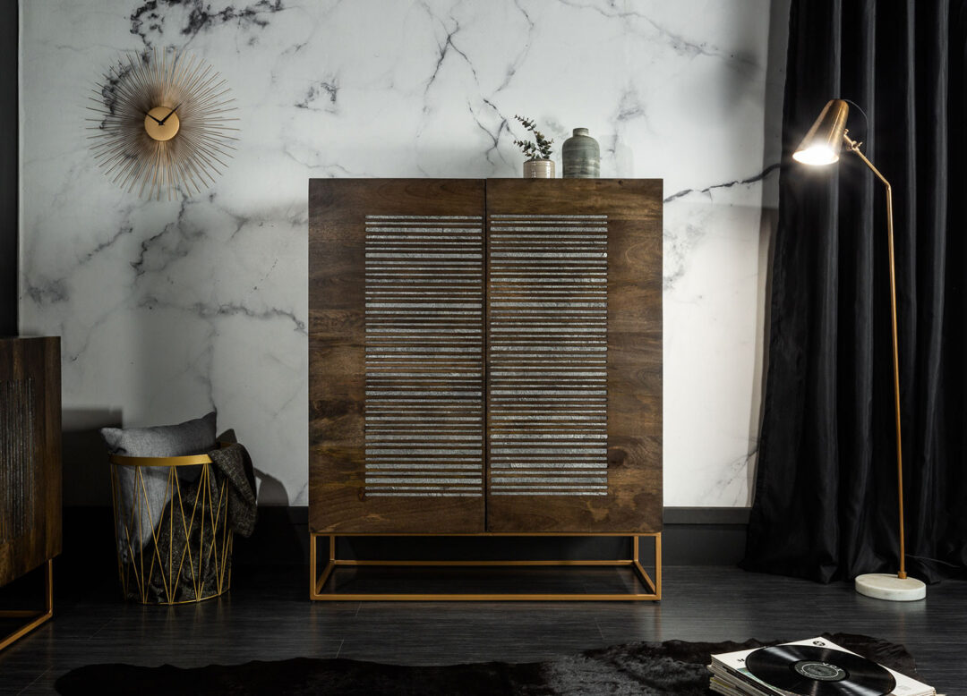 Buffet haut en bois de manguier marron