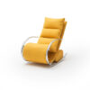 Fauteuil relax / Tissu jaune pieds chromés