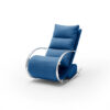 Fauteuil relax / Tissu bleu pieds chromés