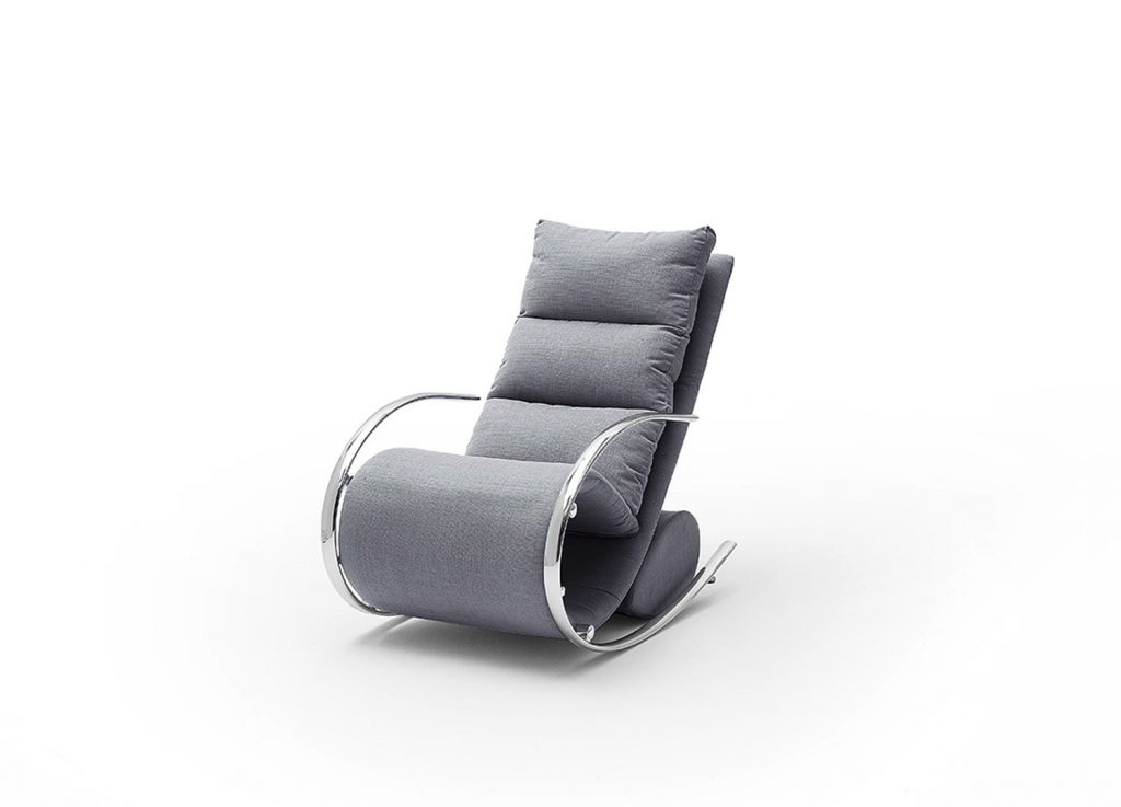 Fauteuil détente / Tissu gris pieds chromés