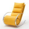 FAUTEUIL RELAX A BASCULE TISSU JAUNE AVEC REPOSE PIEDS