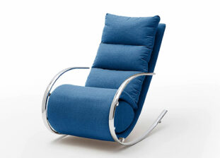 FAUTEUIL RELAX AVEC REPOSE PIEDS DESIGN TISSU BLEU