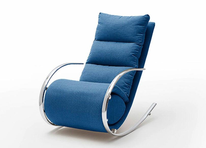 FAUTEUIL RELAX AVEC REPOSE PIEDS DESIGN TISSU BLEU