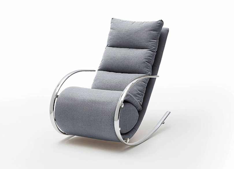 FAUTEUIL RELAX TISSU GRIS AVEC REPOSE PIEDS