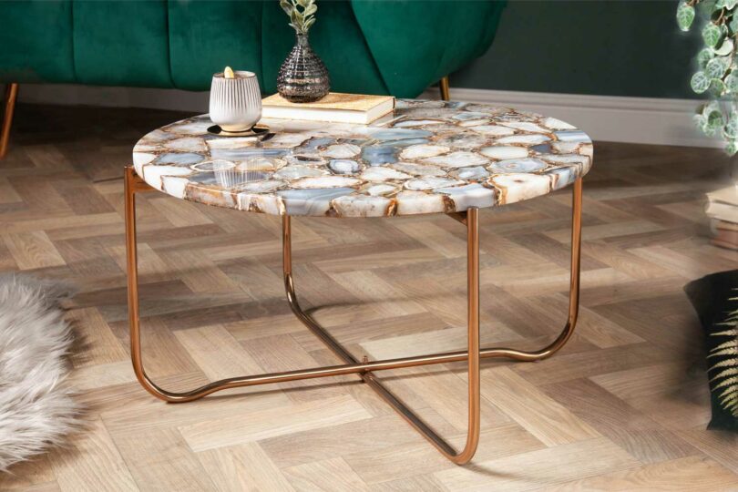 Table de salon en pierre d'agate