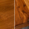 Différentes teintes de la table de salon en bois massif
