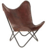 chaise butterfly relax cuir marron