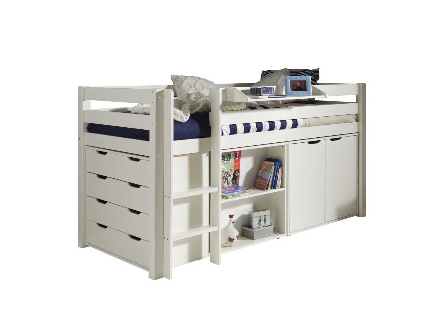 Lit mi-hauteur Bureau & Commode pour enfant