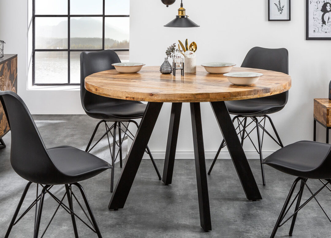 Table de repas ronde bois naturel