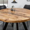 Table à manger ronde bois massif / Pieds métal