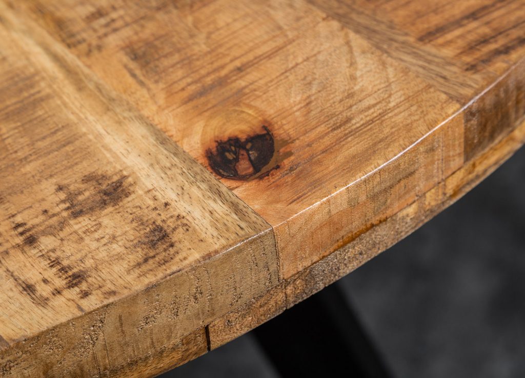 Table à manger ronde bois massif / Pieds métal