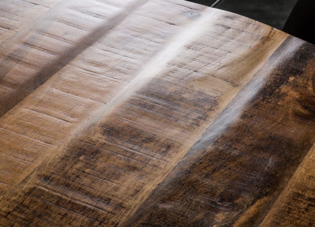 Table à manger ronde bois massif / Pieds métal