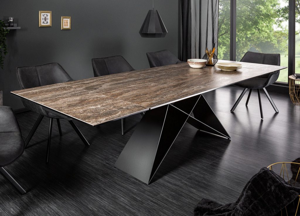 Table repas céramique extensible / Pied noir
