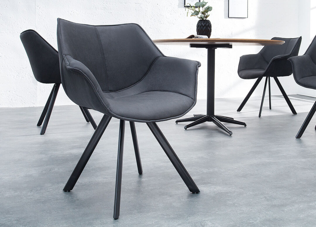 Chaise microfibre gris antique