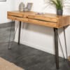 Console bois massif / Métal anthracite noir