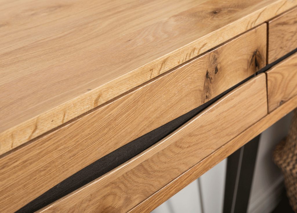 Console bois massif / Métal anthracite noir