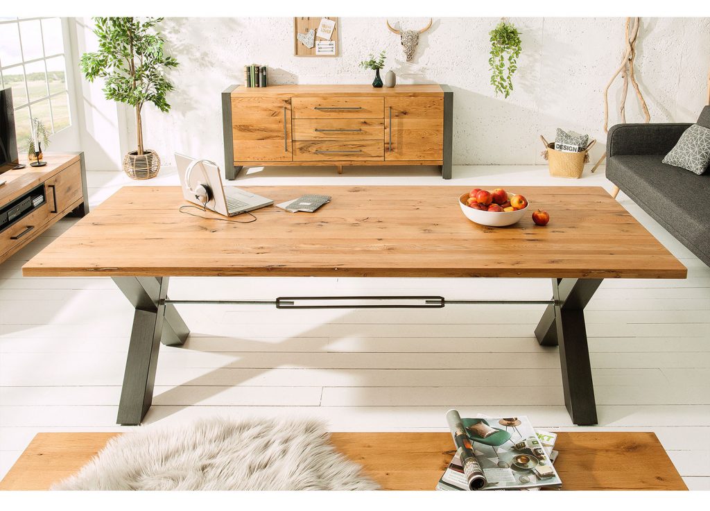 Table à manger industrielle bois massif