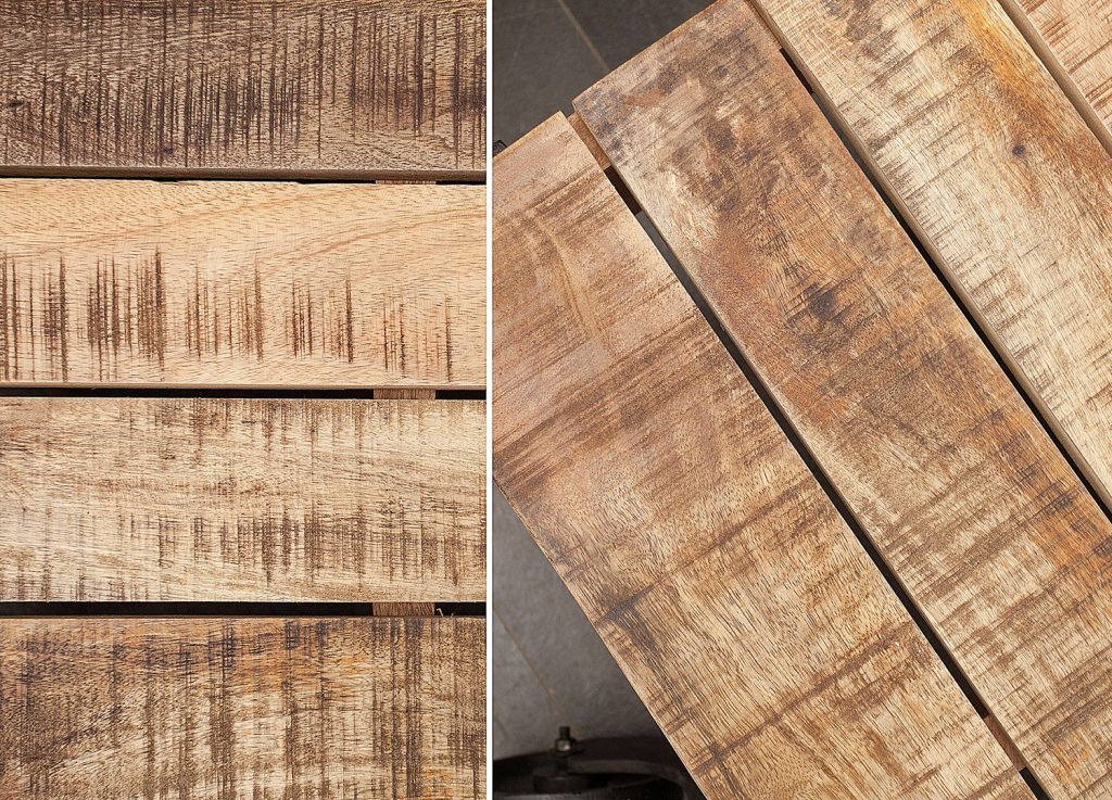 Table basse originale bois et métal