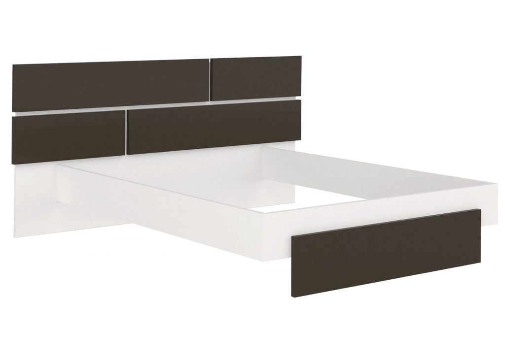 Lit//avecchevets/Blancetgris
