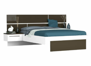 Lit adulte avec chevets surélevés design