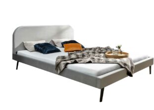 Lit adulte en velours gris