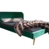 Lit double adulte en velours vert design