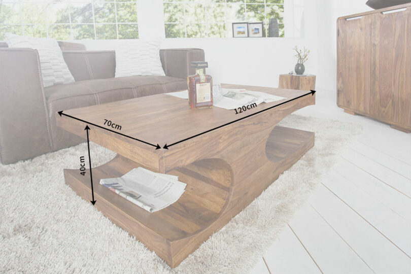 Dimensions de la table de salon en bois massif