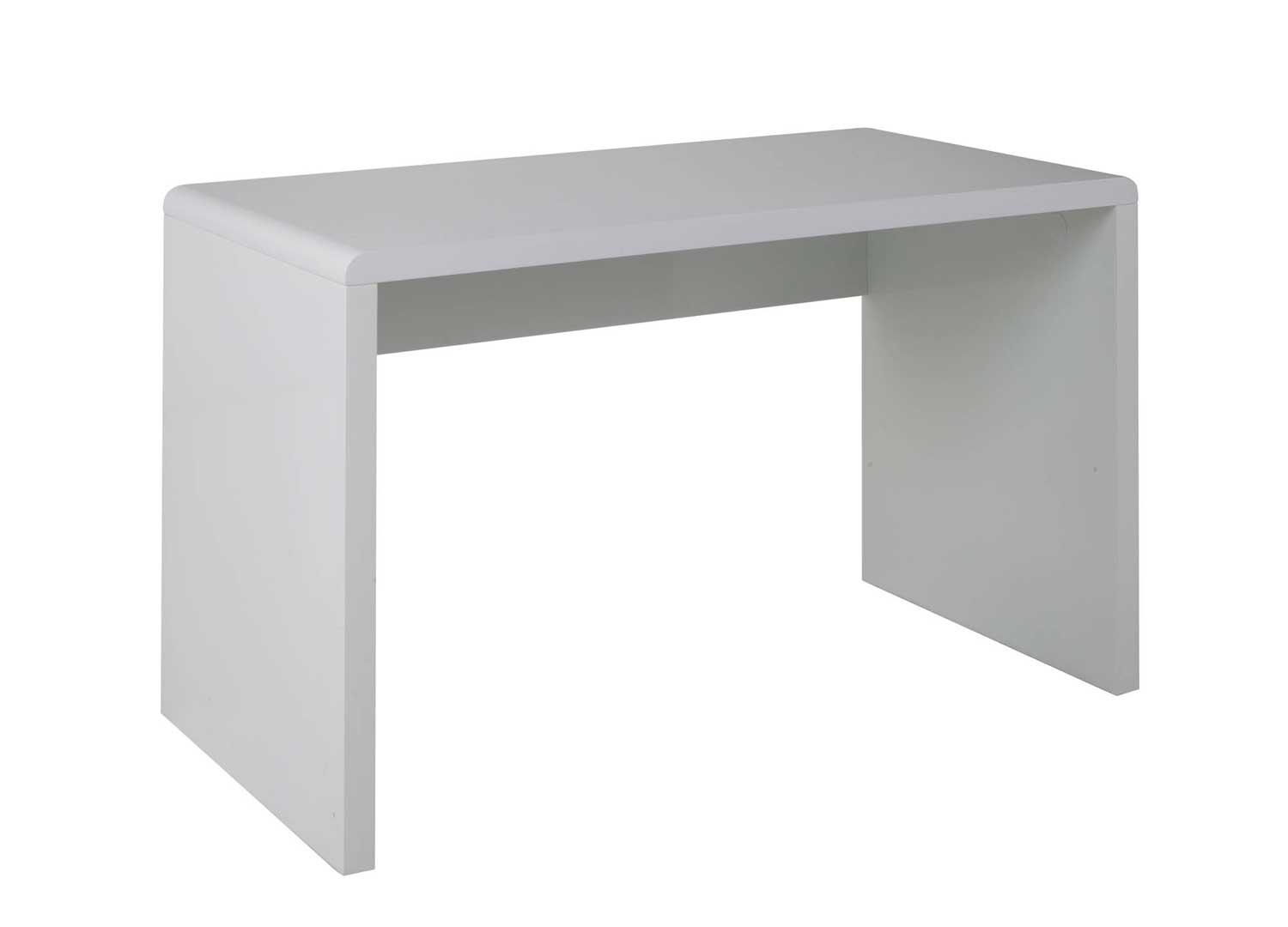 Bureau blanc laqué brillant rectangulaire au style épuré et design