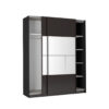 grande armoire design noir et blanche avec tringle et étagères