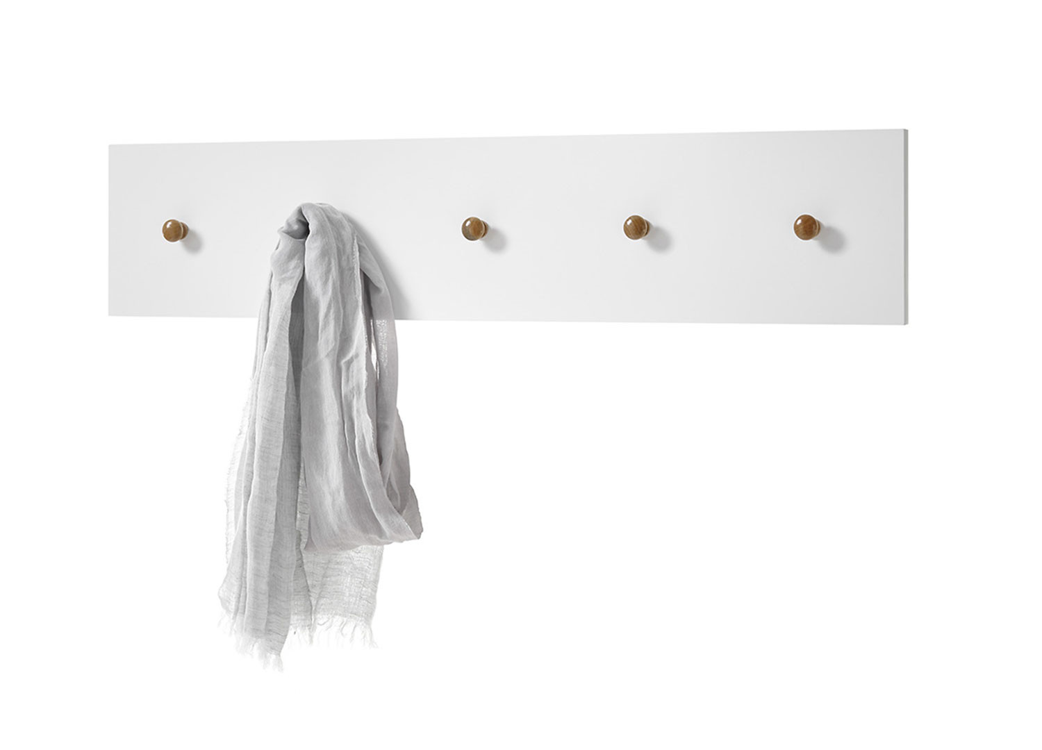 Meuble vestiaire d'entrée blanc et chêne avec miroir
