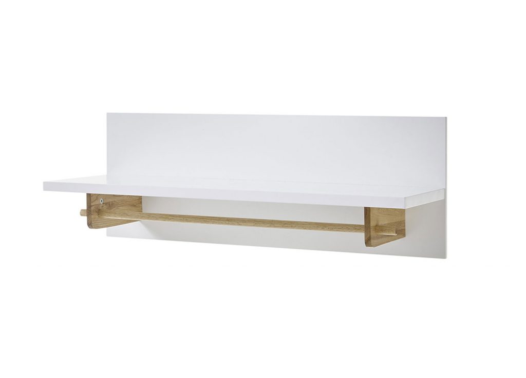 Meuble vestiaire condensé blanc et chêne